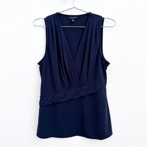 Banana Republic Navy Sleeveless Surplice Top